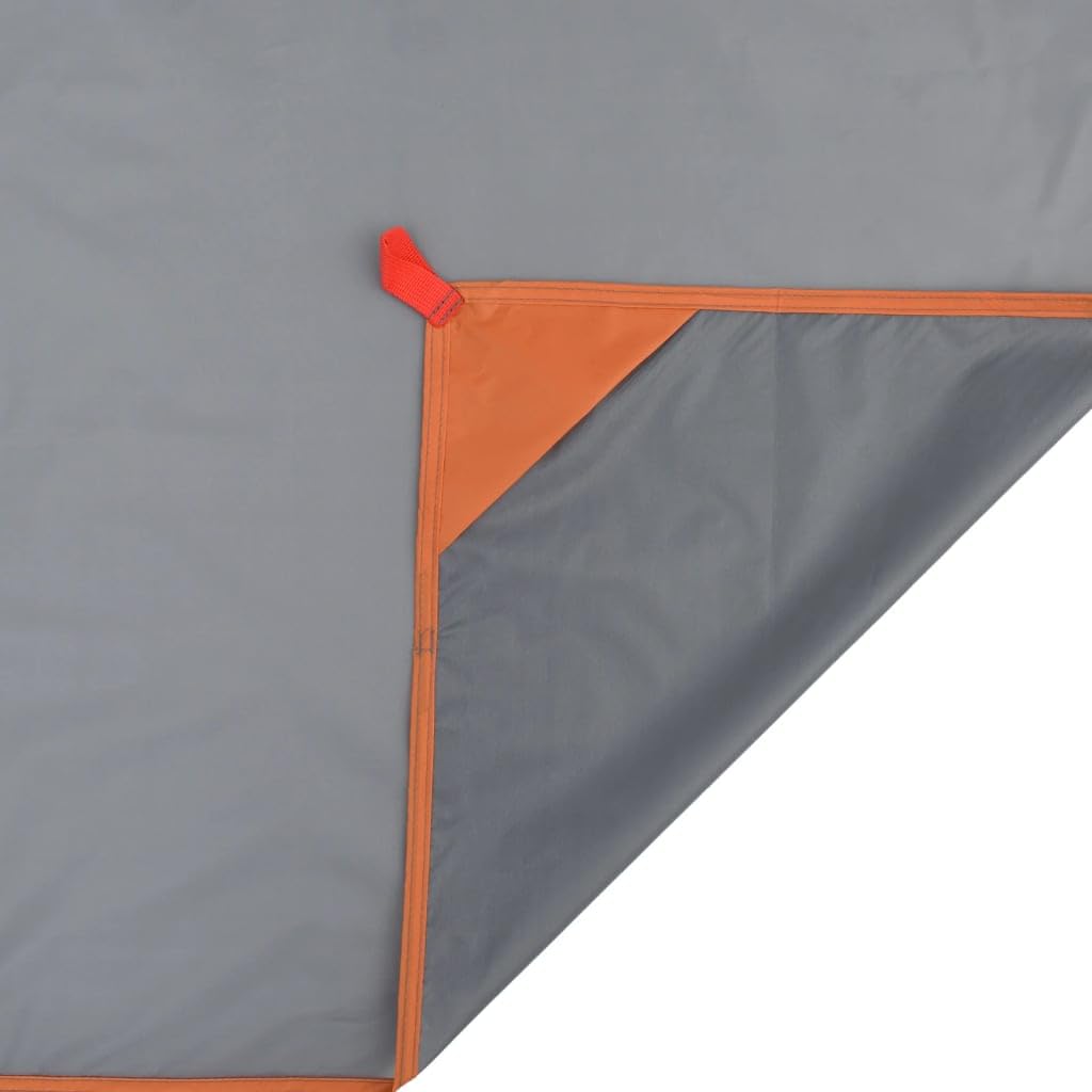 Coperta da picnic con picchetti, grigio e arancione, 205 x 155 cm, impermeabile e pieghevole, ideale per campeggio, escursionismo, attività all'aperto, trekking e campeggio, con borsa per il