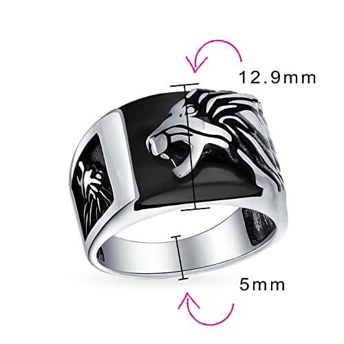 Mens Gemstone Large Roaring Black Onyx Brown Tiger Eye Lion Head Ring For Men Solid Oxidized .925 Sterling Silver Handmade In Turkey4