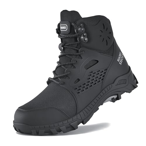 Image of SUADEX Steel Toe Boots for Men Women Waterproof Arch Support Work Construction Indestructible Safety Boots