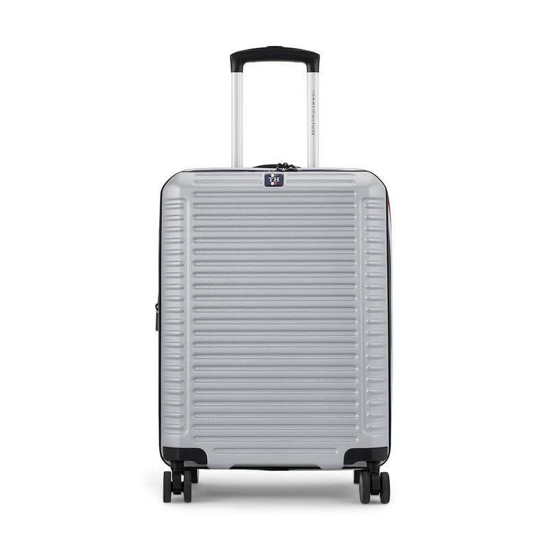 Image of TOMMY HILFIGER Medium Hard Luggage Hummer X - Grey| Check-in Trolley Bag with TSA Lock | 360 Spinner Double Wheels | Telescopic Handle | Polycarbonate Shell Suitcase | 66.5cm | 77L Capacity