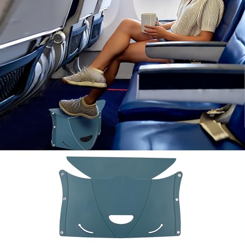 Travel Foot Rest for Airplane & Office - Portable Under Desk Foot Stool, Relieves Back & Knee Pain,...