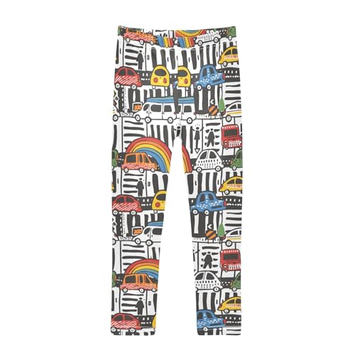 Hand Draw Car Girls Leggings Athletic Pants Tights Stretch Bottom