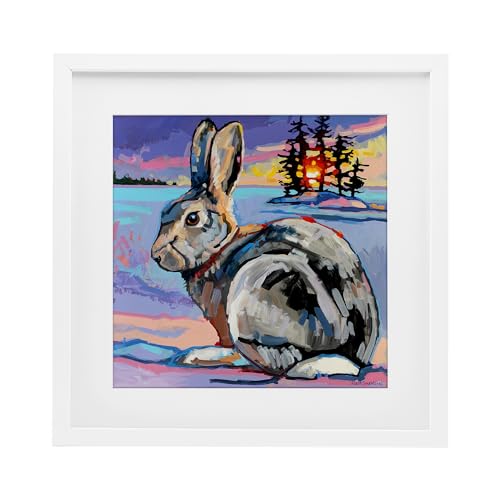 Affiche Runaway Goliath Rabbit sous verre, finition premium Stupell Industries