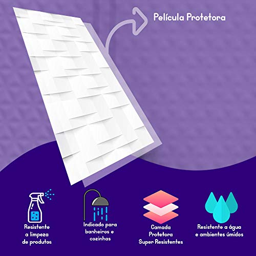 Papel De Parede Adesivo Abstrato Geométrico 3D Com Laminação