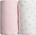 BabyCalin BBC413806 Spannbettuch, 60cm x 120cm, Rosa und Star Print, 2er Set, mehrfarbig, 2 Stück