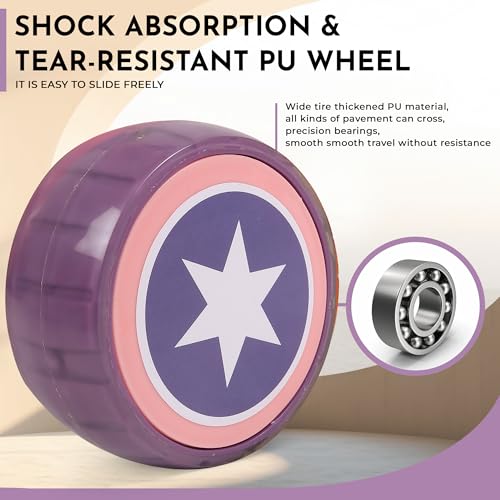 Image of Foldable 3 Wheel Kids Scooter with Seat | 4-Level Adjustable Handlebar | PU LED Wheels | Light & Music | 2 in 1 Skate Cycle Scooter for Boys & Girls 3-10 Years (KS-113 Pink /Purple)