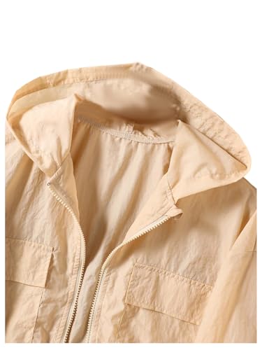 SOLY HUX Girl's Casual Zip Up Hooded Jacket Lightweight Long Sleeve Drop Shoulder Jackets with Pockets3