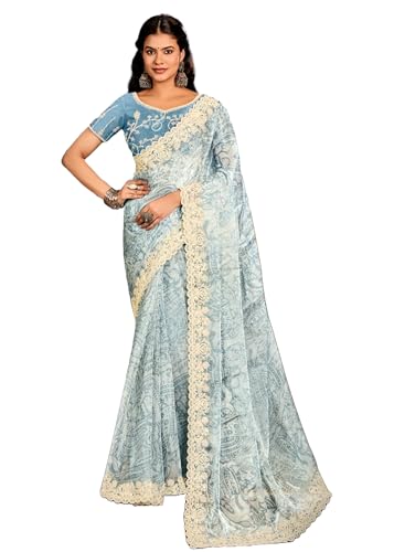 Sari brodé femme en tissu épais haut de gamme modèle 12229 chic