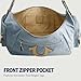 True Religion Women's Shoulder Bag Purse, Denim Slouchy Hobo Handbag with Adjustable Strap and Horseshoe Logo, Light Blue
