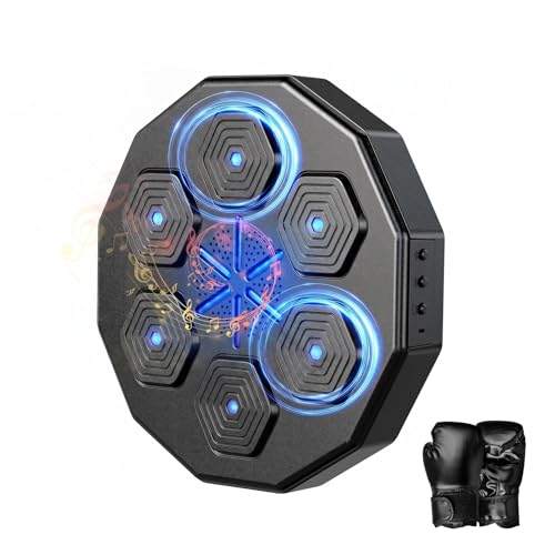 Beyn 2026 New Music Boxing Machine with One Pair of Gloves Upgraded 2.0 Smart Bluetooth Music Boxing Parent-Child Games Wall-Mounted Exercise Equipment for Home