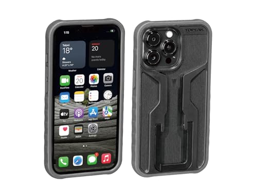 Topeak iPhone 13 Pro Ridecase - Carcasa para Smartphone Unisex para Adultos, Color Negro y Gris