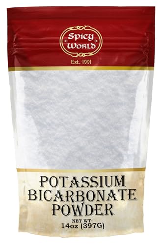 Spicy World Potassium Bicarbonate Powder 14 Oz Bag - Natural Pure Food Safe Electrolyte Leavening Packaged in USA