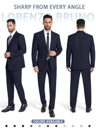 Image of Mens Suit 2 Piece Suits for Men One Button Slim Fit Solid Jacket & Pants Tuxedo Set Business Wedding Party Prom
