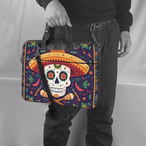 Bolso para portátil diseño calavera floral 14 pulg impermeable miniatura 2