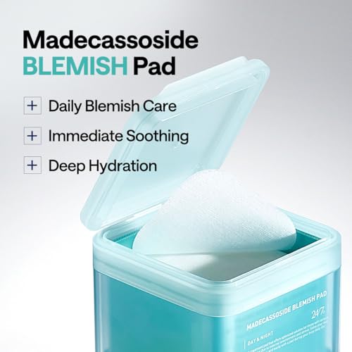 MEDIHEAL Madecassoside Blemish Pad - Square Cotton Facial Toner Pads with Centella Asiatica & Madecassoside – Anti Blemish to Improve Uneven Skin Tone - Vegan Face Gauze Pads, 100