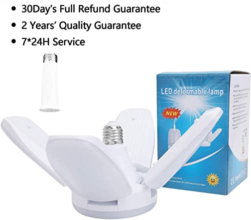 4 Pack Led Garage Lights,60W Adjustable Garage Lighting 110V Led Garage Ceiling Light,6500Lumens Led Garage Ceiling Light,E26/E27 Super Bright 6000K Nature Light For Garage,Barn, Workshop,Warehouse #TOP4