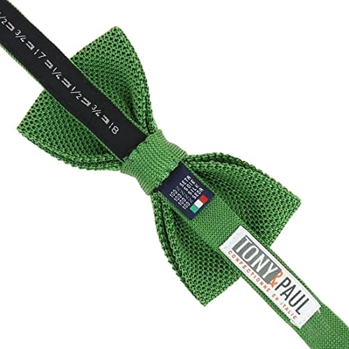 Noeud papillon tricot soie uni vert pour costume homme