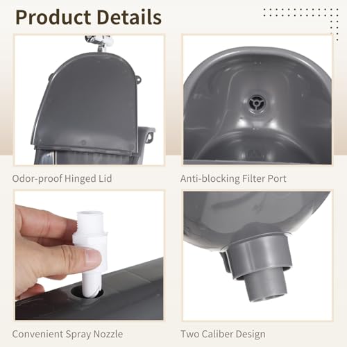 Urinal de pared, inodoro para orinar, con kit completo de descarga miniatura 3