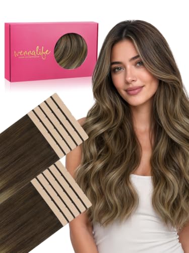 Image of WENNALIFE 3.15 inch Wide Tape in Hair Extensions Human Hair, Tape in Weft