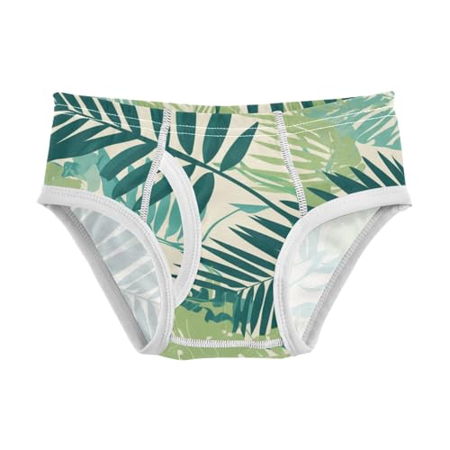 KLL Tropical Palm Leaves Fern Leaf Little Boys Soft Boxer Briefs Cute Children Panties