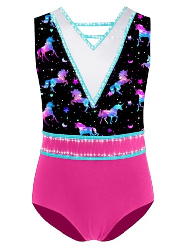 JEATHA Maillot De Danza Para Niñas Leotardo Gimnasia Ritmica Mono De Ballet Elástico Disfraz De Bailarina Actuación Caballo 15-16 años