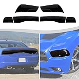SQQP Tail Light & Front Headlight Turn Light Cover Trim Kit 6Pcs Compatible with 2011-2014 Dodge Charger (Smoke Black)