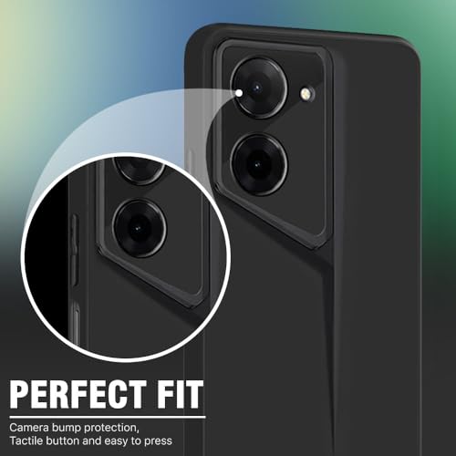 Image of WOW IMAGINE Slim Back Cover for Redmi A5 | Poco C71 | Blade Series Ultra Thin Case with Lightweight Design | Camera Protection | Soft Matte Silicone Flexible Mobile Case - Black