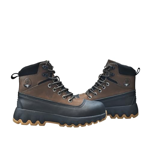 Image of Mens Work Boots Composite Toe Boots for Men Genuine Leather Rubber Sole No Slip Waterproof Shoes Industrial & Construction Safety