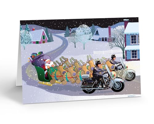 Cartes de vacances policiers pour célébrer Noël en famille avec humour