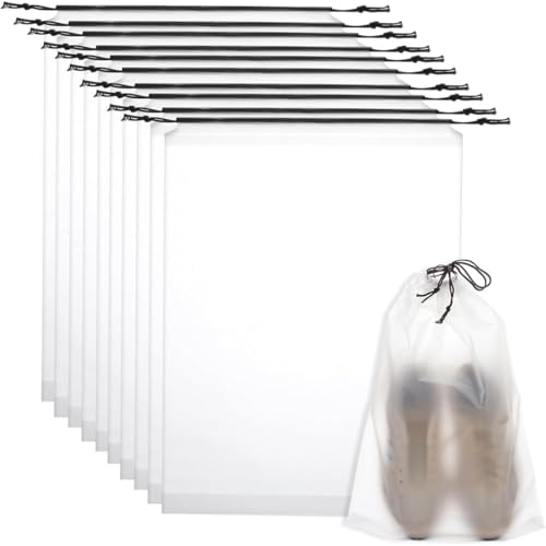 KOLZEMV 10 pezzi Borsa da viaggio per scarpe, porta scarpe da viaggio, copriscarpe, borsa a coulisse antipolvere per scarpe, borsa impermeabile per la conservazione delle scarpe, sacchetti