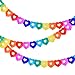 Joewyle Party Supplies Favors Banners Garland for Kids Party, Colorful Rainbow Tissue Paper Decorations Heart Shape