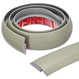 QUARKZMAN Bodenübergangsleiste Selbstklebend, 1m/3,3ft Laminat Türübergangsleisten Teppichkantenleiste für Teppichtüren Verbinden von Bodenlücken Passend für 7mm Höhe, Graue Holzmaserung