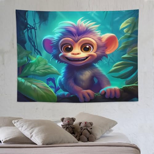 Tapisserie singe 150x200cm pour créer une ambiance jungle dans votre chambre