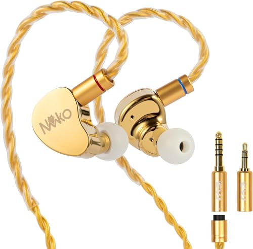Amazon.co.jp: CVJ NEKO (金）IEM イヤホン有線/黒金複合振動膜 +
