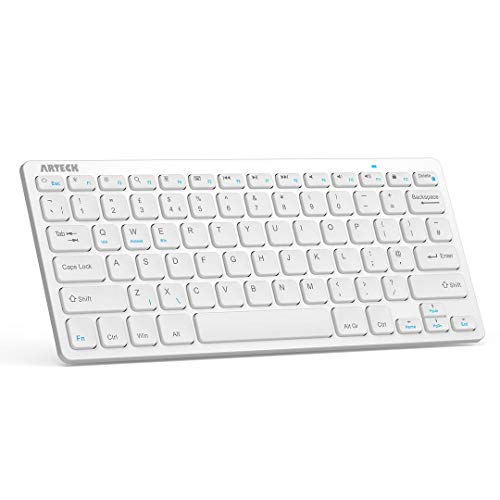 Arteck Ultra-Slim Bluetooth Keyboard Compatible with iPad 10.2-inch/iPad Air/iPad 9.7-inch/iPad Pro/iPad Mini, iPhone and Other Bluetooth Enabled Devices Including iOS, Android, Windows, Silver