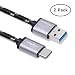 USB-C to USB 3.0 Cable, TriLink 2-Pack(3ft,5ft) Nylon Braided Type C Fast Charger Cord for Sumsung Galaxy Note 8 S8 Plus, Nexus 5X 6P, LG G6 V20 V30, OnePlus 5 3T, Google Pixel, Nintendo Switch(Gray)