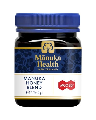 Manuka Health MGO 30+ Manuka Honey Blend | Pure Premium New Zealand Manuka Honey with Methylglyoxal | Delicious Rich Flavour | Smooth Velvety Texture | 250g Pot