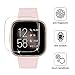 WFEAGL for Fitbit Versa Band, Top Grain Leather Band Replacement Strap for Fitbit Versa/Versa 2 /Versa Lite/Versa SE Fitness Smart Watch(Pink Band+Rose Gold Buckle)