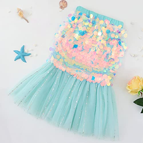 JerrisApparel Girls Mermaid Tail Skirt Sequins Birthday Wedding Party Dress Pageant Gown2