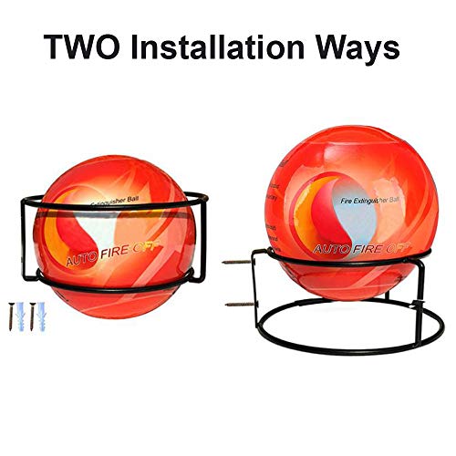 Fire Extinguisher Ball - AFO Automatic Self-Activation Fire Ball With Wall Mounting Bracket Fire Suppression Device