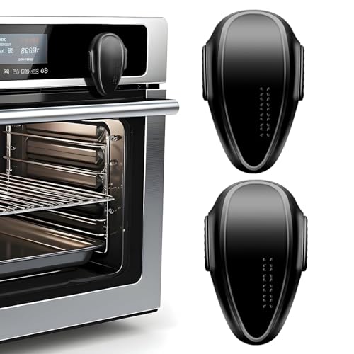 JOZMMZEOOA Blocca Forno Bambini 2 Pezzi Sicurezza Bambini Blocca 180° Ruotare Cottura Blocco Sicurezza Bambini Sulla Porta Forno,per Porte Forno Sicurezza Bambini Protezioni Manopole Fornello (Nero)