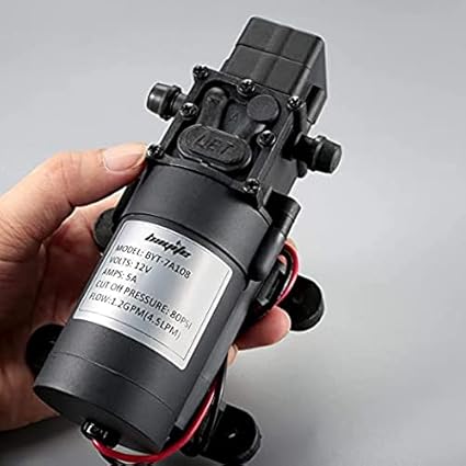 e-infinity 12V DC Fresh Water Pump with 12 Volt Diaphragm Pump Self Priming Sprayer Pump with Pressure Switch 4.5 L/Min 1.2 GPM 90 PSI Adjustable... (1)