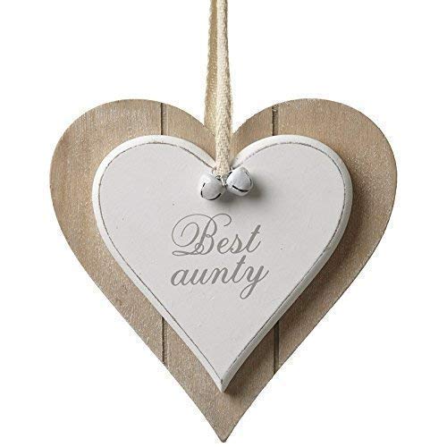Best Aunty Wooden Heart Hanger