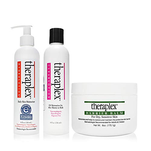 AM and PM Restore Your Skin Moisturizing Set - Clear Emollient Lotion (8 oz), Hydro Lotion (8 oz), and Barrier Balm (6 oz)