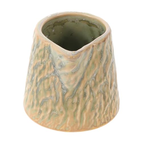 SHOWERORO Jarra de Cerámica para Crema de 40ml con Diseño de Piedra Elegante y Vertedor Antigoteo para Servir Leche en Comidas Diarias y Presentaciones Profesionales