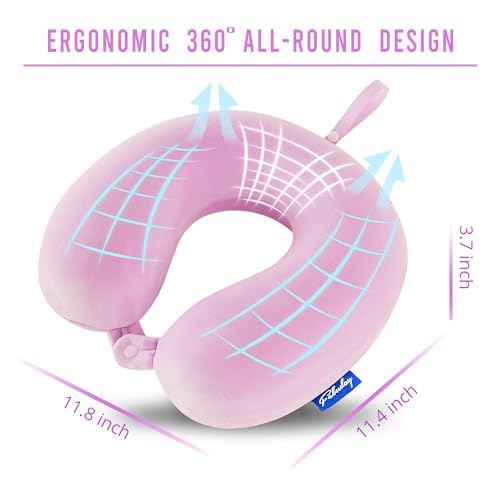 Image of Fabuday Travel Neck Pillow Memory Foam for Airplane Traveling Light Purple