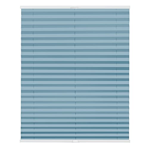 Lichtblick Plissee Klemmfix nach Maß, ohne Bohren, verspannt, lichtdurchlässig, Blickdicht, Made in Germany - Hellblau 50 cm x 130 cm (B x L)
