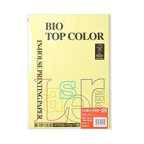 れもんページ Amazon | バイオトップカラー レモン A4/120グラム 50P | 印刷