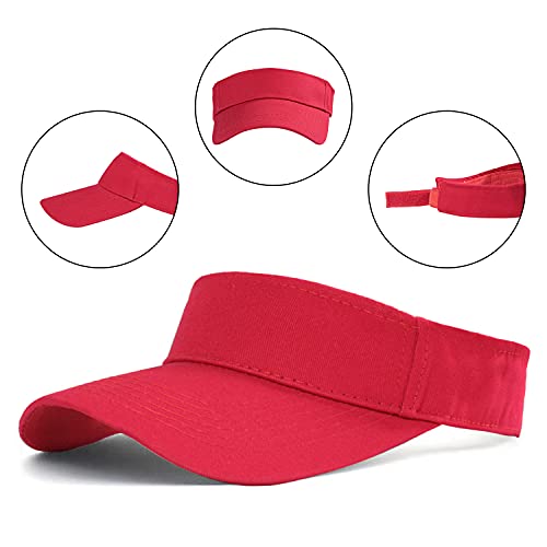 Image of HH HOFNEN Sports Sun Visor Hats Cotton Twill Ball Adjustable Sun Caps for Men Women