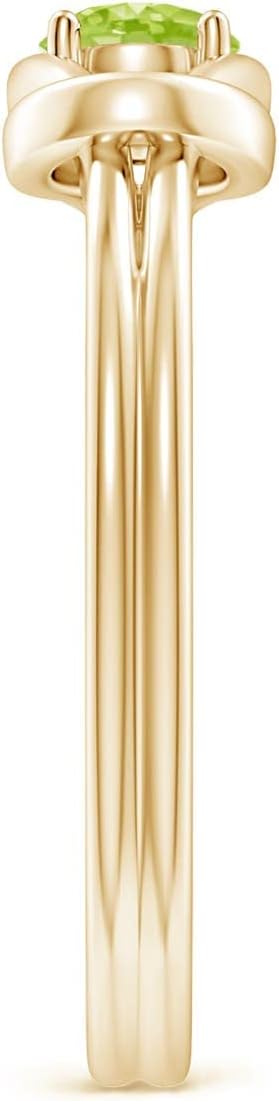 Angara Natural Peridot Solitaire Ring for Women | Solitaire Peridot in 14K Solid Gold/Platinum | August Birthday, Anniversary, Gemstone Jewellery Gift